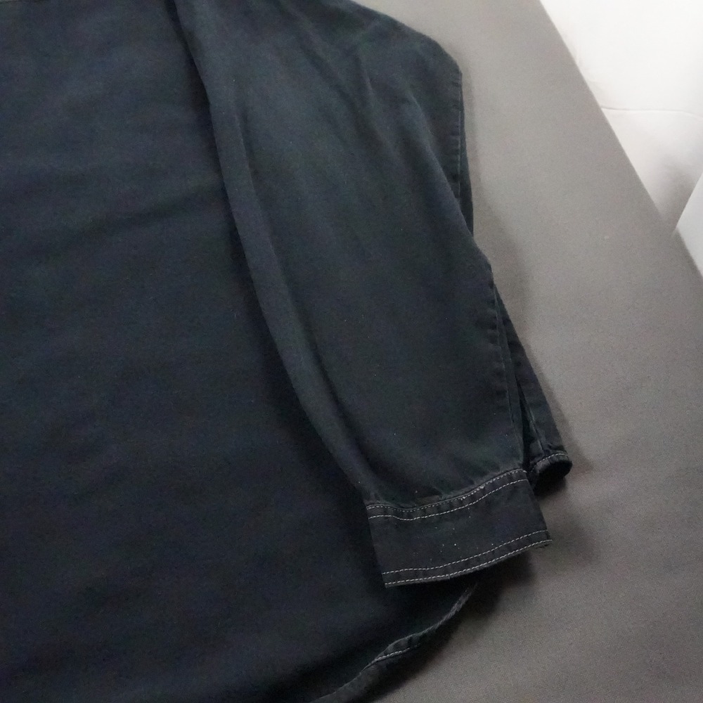 Vintage Levi's Red Tab Chambray Stitched Long Sleeve Men's Dark Denim Shirt XL - Picture 14 of 16